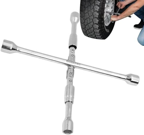 Clé à molette | Outil de réparation de pneu 4 voies | Outil de réparation d'écrous de roue portable solide et polyvalent