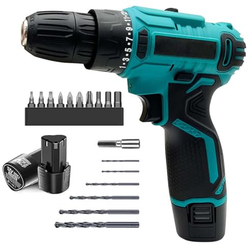 Akkuschrauber 12V, Akku Bohrschrauber mit 2x 3.0Ah Akku, 23tlg Zubehör, 25+1 Akkubohrer 35Nm Drehmoment, 2-Gang, für Reparatur & DIY