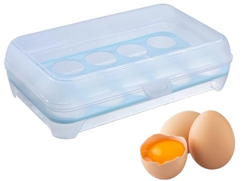 qixeuoa Rangement Pour Œufs,Conteneurs Empilables Réfrigérateur Œufs,Distributeur De Plateaux À Œufs 15 Grilles Pour Réfrigérateur,pour Pique-Nique,Voyage,Cuisine,famille