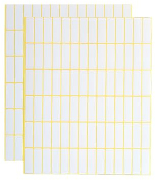 Foyscr 1260 pcs, 10 X 31 mm White Small Label Stickers, Removable Stickers, Matte Blank Rectangular Labels, Address, Price and Name Labels for Home, Office, Kitchen, Folders, Envelopes