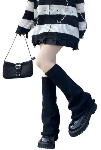 DRESHOW Scaldamuscoli Y2k per Donne Ragazze Scaldamuscoli Lolita Gambali Elasticizzati in Maglia per Danza Accessorio Moda per Outfit Caldi da Festival e Feste
