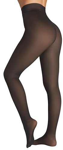 Seidiva Collant Polaire Femme Effet Transparent Chaud, Legging Collants Thermique Hiver Épais, Doux fourré et Taille Haute