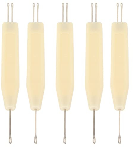 5 agujas de transferencia de 3,6 mm de paso, herramienta de transferencia para máquina de tejer, agujas de acero inoxidable de mano de obra fina con mango de plástico, reemplazo