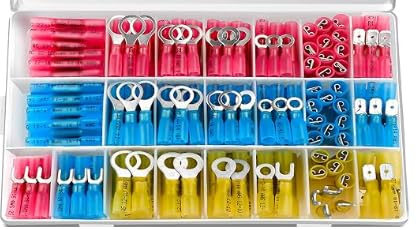 ZQZ 295Pcs Heat Shrink Wire Connectors Kit, Insulated Electrical Crimp Terminals Include Rings Forks Female Male, Butt Assorted Terminal Connectors, Marine Waterproof Wiring Connectors Assortment Kit
