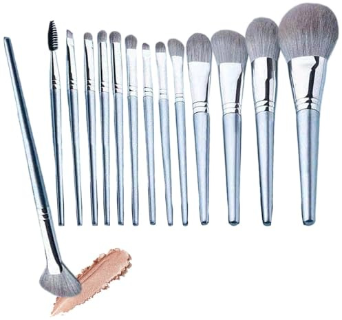 Makeupborstset – svarta fiberborst i trähandtag, professionella ansiktskonturverktyg, universell pulverapplikationsutrustning | mångsidig groomingsamling för hemrutinträning dagligen