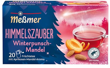 Meßmer Himmelszauber Winterpunsch-Mandel | Früchtetee mit Aprikosen-Mandel-Aroma | 20 Teebeutel | fruchtig-würzig