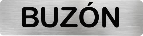 MovilCom® - Señal de acero inoxidable BUZÓN | Placa puerta INOX | Señal informativa | Cartel Puerta 200X50mm