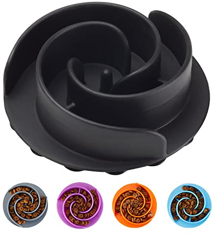 Slow Feeder Dog Bowls Insert, Animire Soft Silicone Slow Eating Dog Food Bowl for Small, Medium and Large Dogs, Compatible with Regular and Elevated Bowls
