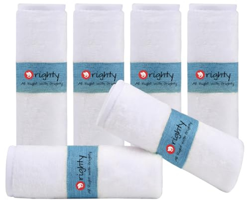 Orighty Flannel Washcloths 6 Pack, Ultra Soft Flannel for Delicate Skin, Baby Wash Cloths for Newborns, Multi-Purpose Wash cloths and Towels, Face Towels, Face Cloths, Baby Registry as Shower (White)