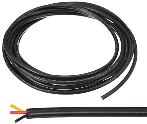 QUARKZMAN 24AWG Elektrisch Draht 3 Leitungen UL2464 Verzinktes Kupfer 16.4Ft Niedrig Spannung PVC Gehäuse Flexibel Erweiterung Strom Schnur Schwarz für LED Leisten Lampen Beleuchtung