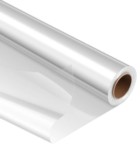 Spurly Cellophane Wrap Clear Wrapping Paper Roll 40cm x 30m Florist Cellophane Roll Packing Wrap for Bouquets, Birthday Gifts Hamper Basket, Valentine's Day, Flower Craft, 2.5 Mil Thickness