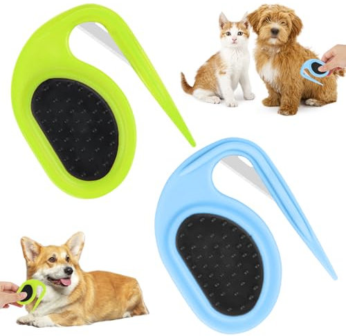 Encuryna 2 Stück Knotenkamm Beauty-tools Haustier, Entfilzungsmesser Katze, Verschütten Enthaarungskamm Für Hunde, Hundepfleger Fellkamm für Haustiere Unterwolle Entstauber, Pet Knotting Comb