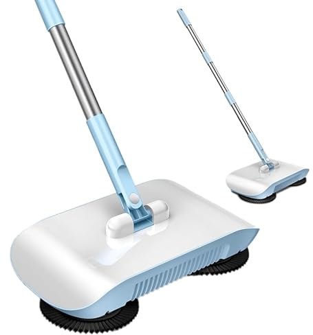 2 en 1 Aspirador Escoba, Escoba Aspiradora, Aspirador Vertical Manual Potente, Barredora de Mano, Fregona, Escoba Barredora para Alfombras, Máquina de Limpieza con Paño