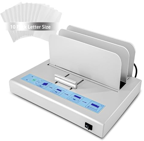 Thermobindemaschine, 500 Blatt Kapazität, Buchbindematerial mit 10 Briefumschlägen in Briefgröße, A3/A4/A5 Dokumentenwärmer, Heißschmelzmaschine, Metall, Thermobindegerät, Vertragsdokument, Rechnung