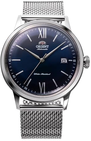 Orient Classic and Simple Automatik Armbanduhr für Herren in der Farbe Silber mit Armband aus Edelstahl, Wasserdichtigkeit: 3 bar, Gehäusedurchmesser: 40 mm, RA-AC0019L30B