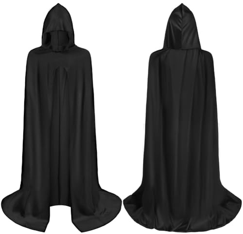 AYBUY Glitterad kappa, kappa med huva, långa kappor vuxen halloween kostym kostym maskerad jul kostym cosplay kostym