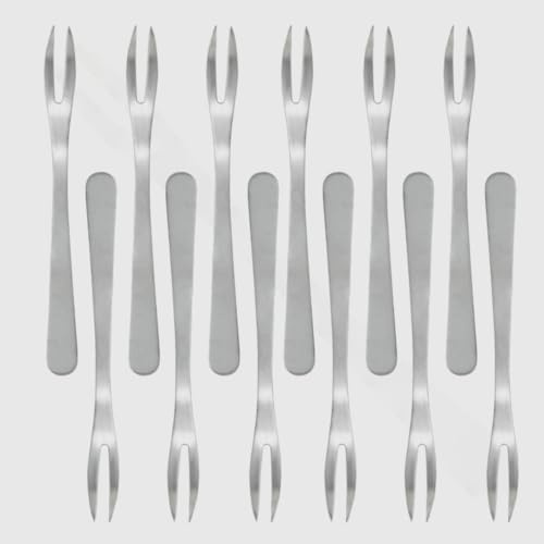 Soro Essentials- 5-1/4” Stainless Steel Snail Fork Set of 12 - Escargot Forks Seafood Crab Forks Tasting Appetizer Forks Dessert Cocktail Salad Fruit Forks for Home Kitchen Restaurant Buffets Party
