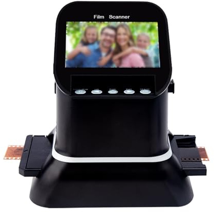 Film and Photo Scanner, All-in-one 22MP film scanner with large 4.3 display, converts 35mm/126/110 and 135/126/110 slides into digital photos