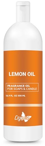 Crysalis Lemon Fragrance Oil for Candle Making, Soap Making, Wax Melts, Diffusers & DIY Crafts – Long-Lasting Scent – 16.9 oz / 500 ml