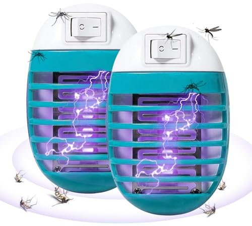 Piège À Mouches Électrique - Lampe Anti-moustiques Créative pour La Maison, Attrape-Mouches Haute Puissance, Lampe Anti-moustiques D'intérieur avec Prise - Light Blue US
