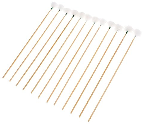 OATIPHO Palitos Para Eliminar Cerumen De Pelo De Ganso 12 Unidades, Kit De Limpieza De Oídos Mango Largo De Bambú Antideslizante, Diseño Espiral 360°, Cuidado Profesional Para Higiene Auricular Diaria