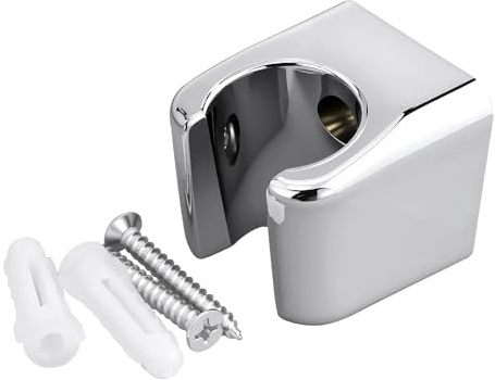 Soporte para alcachofa de ducha, soporte de ducha de aleación de zinc plateado, soporte de ducha de mano montado en la pared con tornillos, soporte de ducha, compatible con la mayoría de cabezales