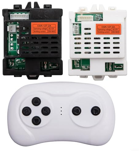CSR-12T-2A 12V ricevitore scatola di controllo per bambini auto elettrica per telecomando, ricambio per veicolo giocattolo, nero, 1 pezzo (CSR-12T-2A single full set)