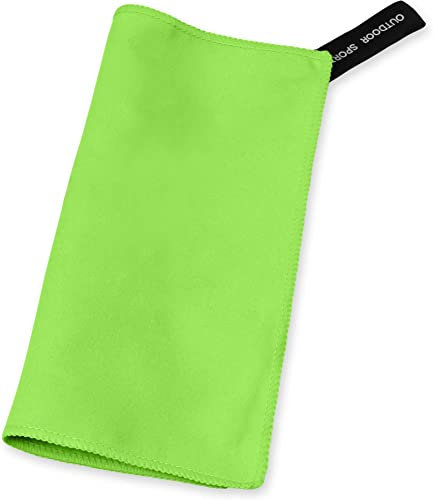 normani Premium Ultraleichtes Sport Handtuecher Mikrofaserhandtuch Towel 20 x 20 oder 40 x 40 cm mit Netztasche Farbe Grün Größe 40 x 40 cm