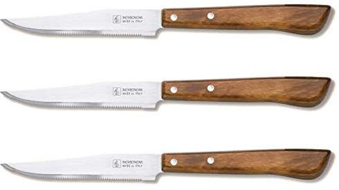 Bonomi Set 3 Coltelli in Acciaio Inox Manico in Legno