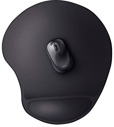 Trust BigFoot XL Mouse Mat with Wrist Support, Ergonomic Mouse Pad, 295 x 255 mm, Prevents Wrist Strain, Gel Wrist Rest, Large Non Slip Mat for Home Office, Computer, Laptop - Black