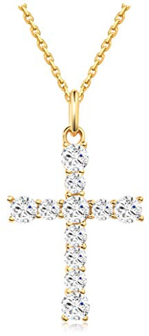 S.Leaf Cross Necklace for Women Gold Diamond Birthstone Cross Necklaces Sterling Silver Cross Pendant Necklaces Birthday Gifts for Women