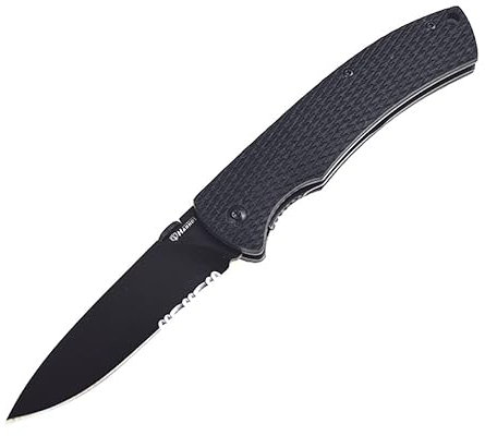 HARNDS Black Mamba Coltello a Serramanico con Lama 9Cr18MoV Manico G10 per Campeggio, Caccia