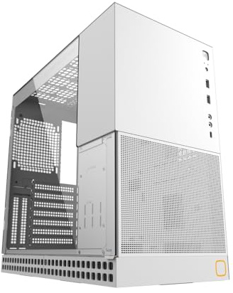 Geometric Future M4 King Arthur Mid/Mini Tower, Caja para Juegos E-ATX/ATX, Vidrio/Acero de 1,2 mm, Tipo C, Montaje Vertical para GPU, Blanco