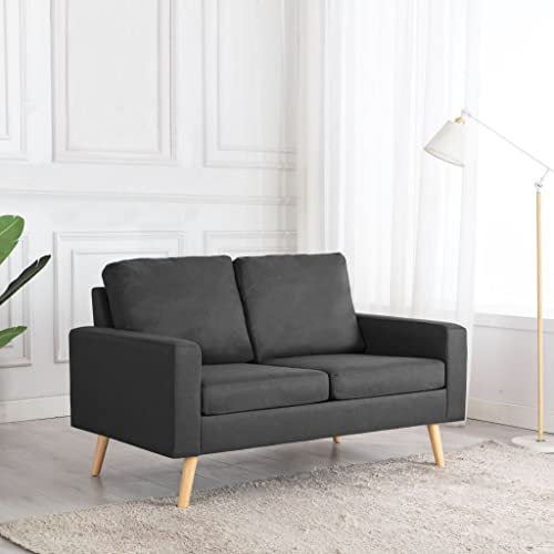 Cozynest Stoffsofa Polstersofa Loungesofa Sitzmöbel Polstermöbel Designsofa Wohnzimmersofa 2-Sitzer-Sofa Dunkelgrau Stoff