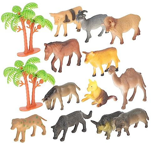 UPKOCH 12stücke Teiliges Set Mit Realistischen Tierfiguren Aus Kunststoff Bauernhoftiere Für Lernspielzeug Und Deko Für Partys Für Jahre Alte Kleinkinder