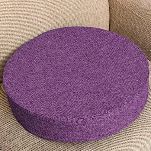 Round Cushions for Chairs 40/45/50 cm 3/5/8 cm Thick Soft Upholstered Seat Pads for Indoor/Outdoor Use Dining Room Kitchen Office (Purple 55 x 55 x 3 cm)