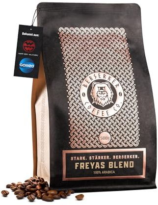 BERSERKER COFFEE - Freyas Blend, 500g - 100% Arabica Kaffeebohnen - sanft fruchtige Kaffeebohnen, milde Röstung - für Vollautomat, Filter, French Press & Siebträger - GANZE BOHNE