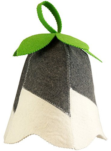 Saunahut - Modell Glöckchen (grün) - 100% Wollfilz - Saunamütze aus Filz für Damen und Herren