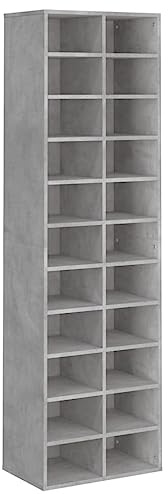 vidaXL Mueble Zapatero Contrachapada Casa Hogar Diseño Decoración Mobiliario Estilo Armario Bricolaje Estante Organizador 54x34x183 cm Gris Hormigón