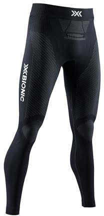 X Bionic X-Bionic Invent 4.0 Running Pants Men Pantaloni da Corsa Jogging Fitness Training Baselayer Leggings Sportivi Uomo, Uomo, Black/Charcoal, XL
