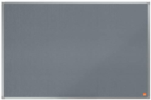 Nobo Felt Noticeboard, 900 x 600 mm, Aluminium Trim, Corner Wall Mounting, Essence Range, Grey, 1915205