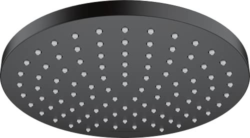 hansgrohe Vernis Blend - Douche de tête avec 1 type de jet, Douche de pluie ronde (⌀ 205 mm), Pommeau de douche pour montage au mur/plafond, Noir mat