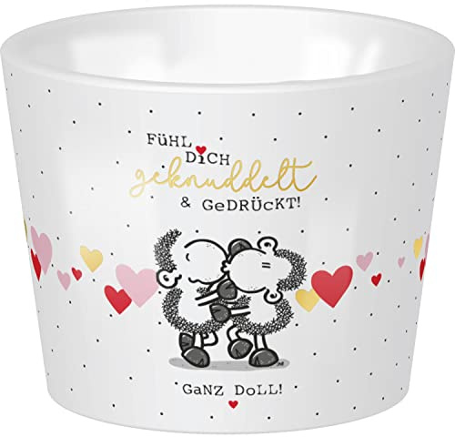 Sheepworld 47762 Coquetier en porcelaine multicolore Motif câlin