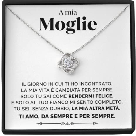SOFIA FERRER Regali Di San Valentino Per Lei, Collana Argento 925 Donna, Regalo Anniversario Matrimonio, Collane Donna, Idee Regalo Per Lei, San Valentino, Cumpleanno (BIanco - Moglie)