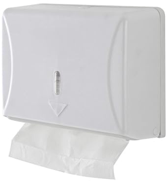 Avilia Dispensador de Toallas de Papel higiénico con Ventana de visualización, de ABS Blanco – 27,5 x 20,5 x 10 cm | Diseño Elegante y práctico, fácil instalación, Ideal para baños