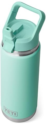 YETI Rambler C Straw Bottle, Stainless Steel Vacuum Insulated Bottle with Leakproof Straw Cap, Seafoam, 26 oz (769 ml)
