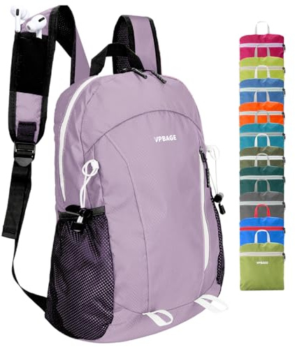 VPBAGE 15L Water-resistant Hiking Daypack for Women, Small Backpack Travel Outdoor, Lightweight Day Pack with Tool Loops