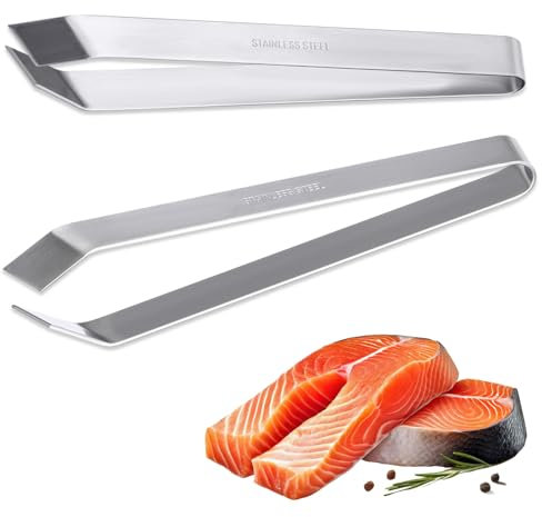 Lot de 2 pinces à arêtes de poisson - En acier inoxydable - Pour enlever les arêtes de poisson, les poules et les plumes de canard - Plumes de porc