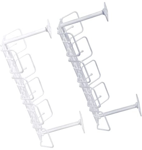 Angoily 2piezas Bandeja Organizadora De Cables para Escritorio Resistente y Duradera Soporte para Cables Debajo De Mesa Rack De Almacenamiento para Regletas y Adaptadores De Blanco y Gris