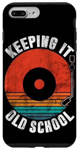 Coque pour iPhone 7 Plus/8 Plus Keeping It Old School Tourne-disque vinyle vintage rétro DJ
